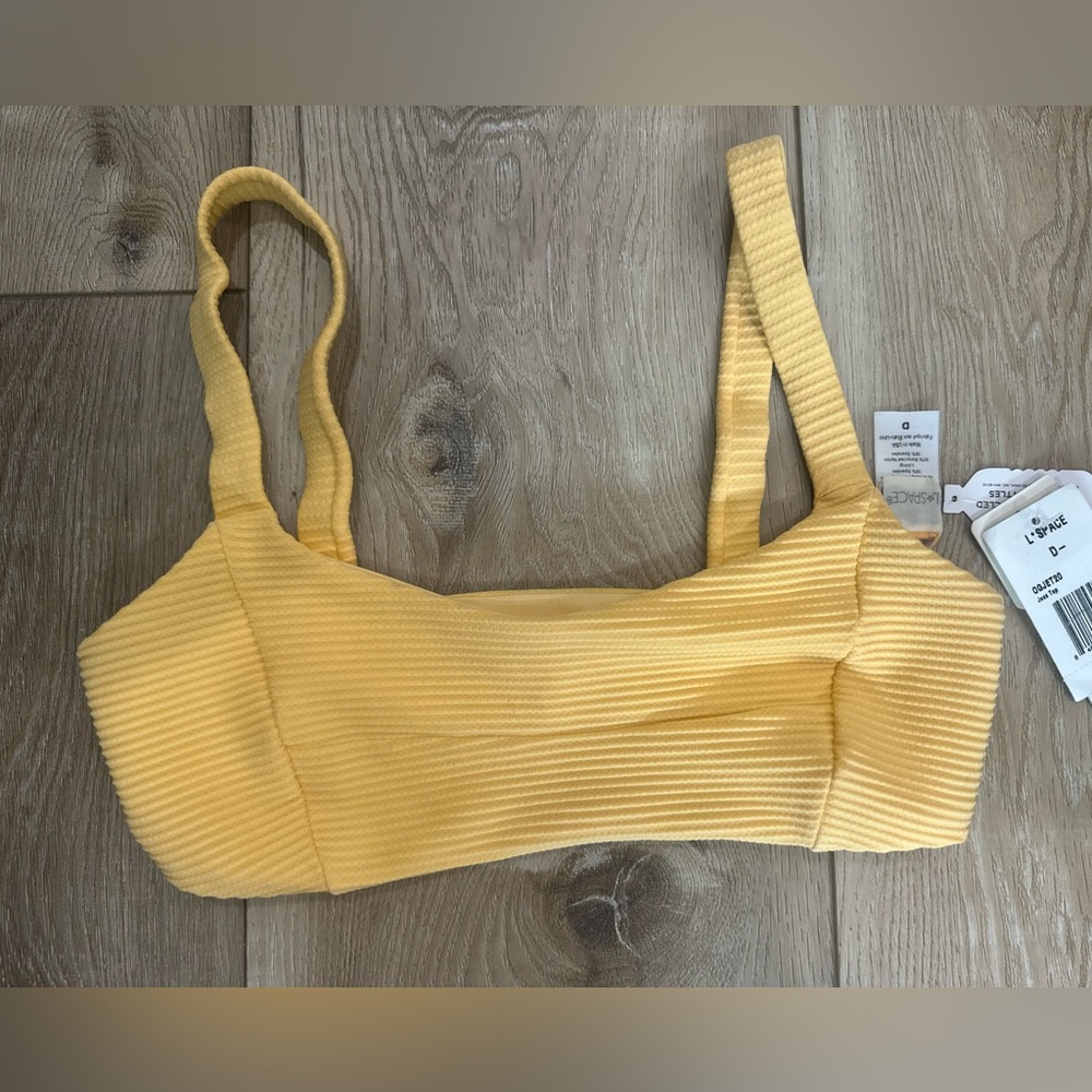 l*space Pale Yellow Ribbed Bikini Top - Picture 4 of 5